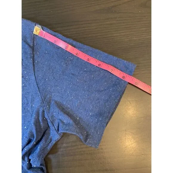 Mango Basic T Shirt‎ Mens XL Gray Crew Neck Cotton Speckled Starry Night - Picture 12 of 12